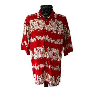 Jack Hollywood Men's Hawaiian Aloha Shirt XL Tropical Floral 100% Rayon